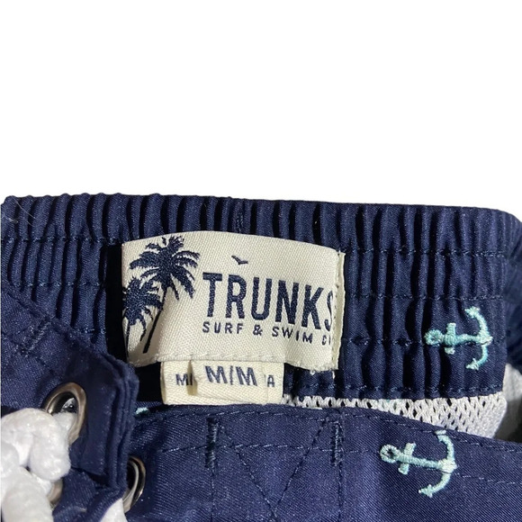 TRUNKS Surf and Swim Anchor Swim Trunks Navy and White Size Medium - Picture 5 of 5